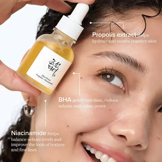 Beauty of Joseon Glow Serum Propolis + Niacinamide, Korean Serum for Acne-Prone Skin (30 ml).