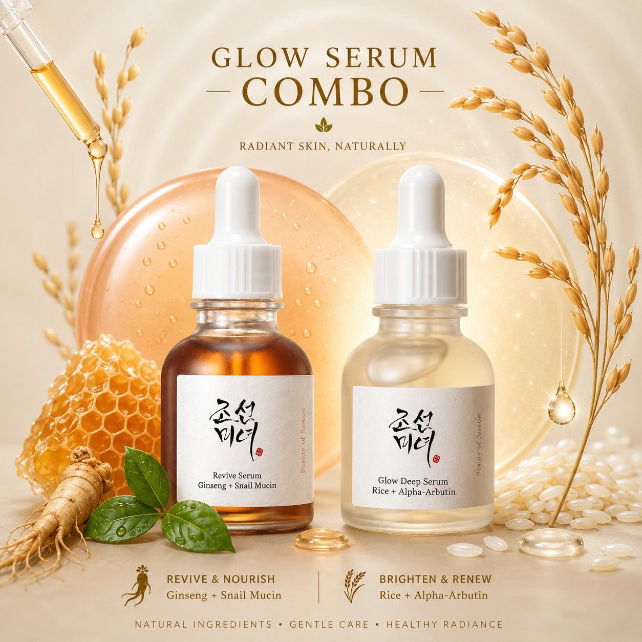 Beauty of Joseon Glow Serum Korean Serum for Acne-Prone Skin (30 ml).Pack Of 2 (O+W)